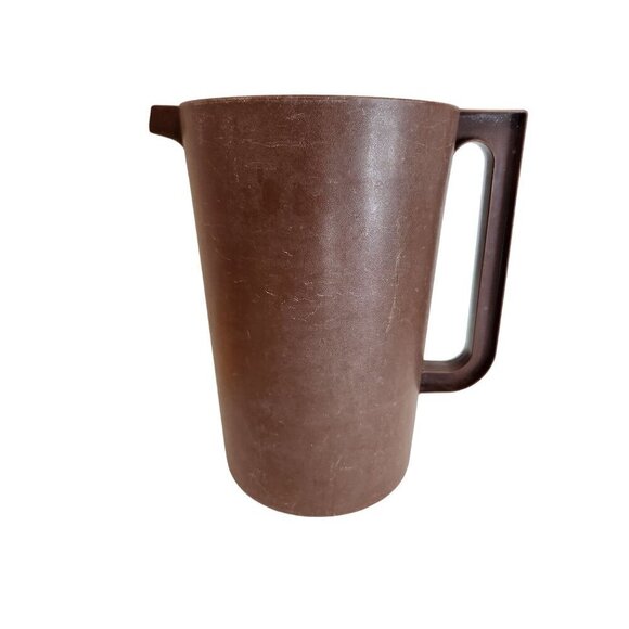 Vintage Tupperware Brown Plastic Pitcher With Handle - Made In USA NO. 1416-3 no - Picture 7 of 13